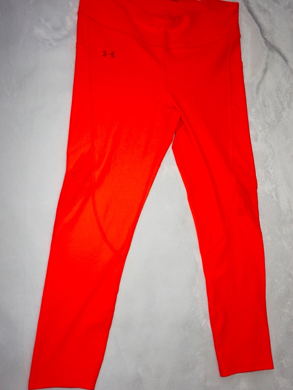 Under Armour HeatGear Neon Orange Compression Capri Leggings LG
